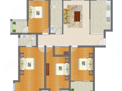 4室1厅 157.20平米