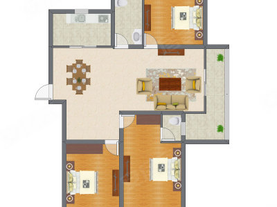 3室2厅 101.50平米