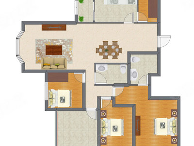 3室2厅 153.85平米