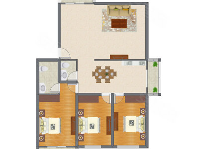 3室2厅 147.50平米
