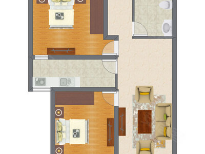2室1厅 99.75平米
