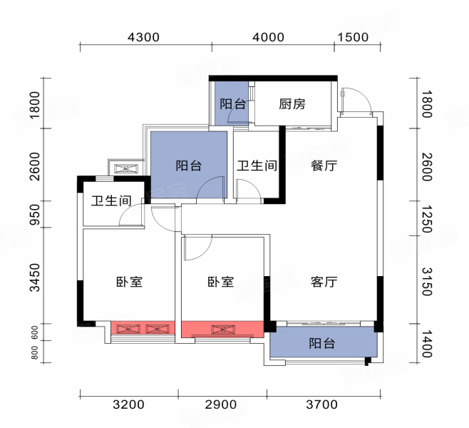 云湖一号(新房)3室2厅2卫99.43㎡南50万