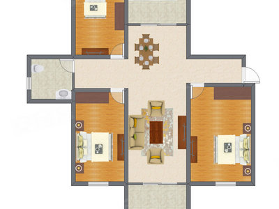 3室2厅 106.65平米