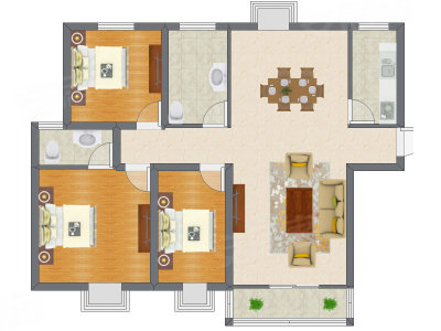 3室2厅 84.79平米