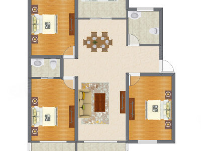 3室2厅 138.89平米户型图