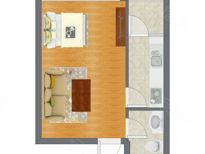 1室0厅 30.17平米户型图