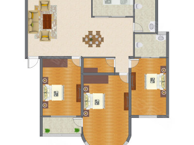 3室2厅 127.55平米