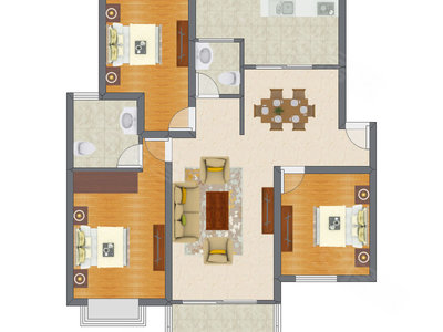3室2厅 123.15平米