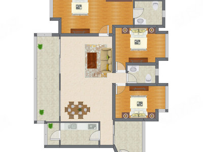 3室2厅 145.99平米