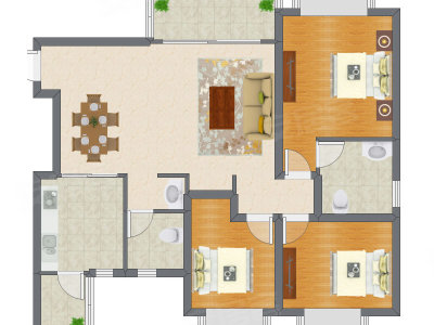3室2厅 111.89平米户型图