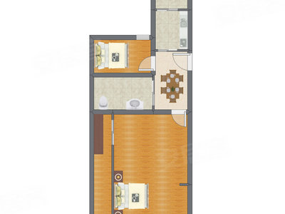 2室1厅 68.14平米