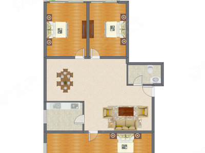 3室2厅 126.00平米