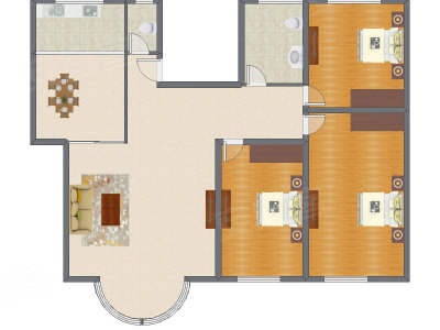 3室2厅 251.53平米户型图