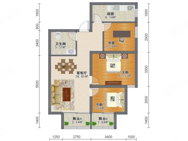 【多图】华远君城(西区),太华北路租房,华远君城(西区) 3室2厅1卫