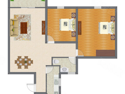 2室2厅 87.00平米