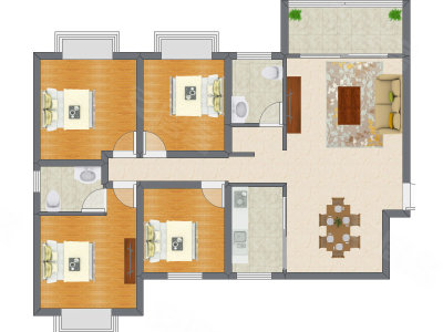 4室2厅 132.00平米
