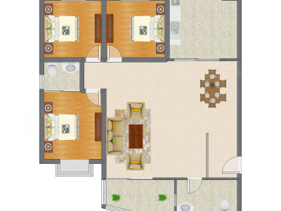 3室2厅 121.97平米