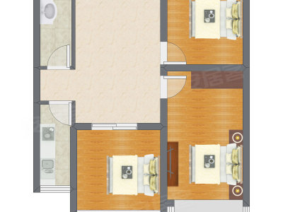 3室1厅 59.00平米户型图