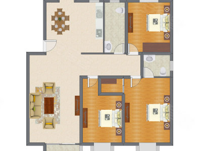 3室2厅 151.55平米