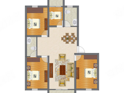 4室1厅 85.62平米
