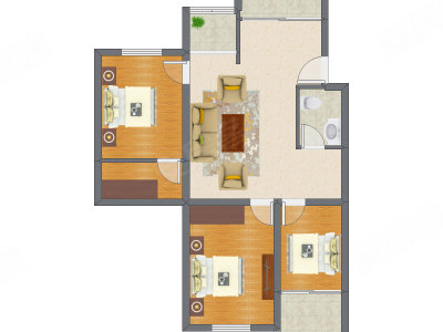 3室1厅 93.54平米