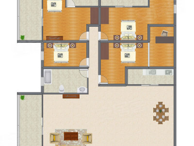 4室2厅 214.00平米户型图