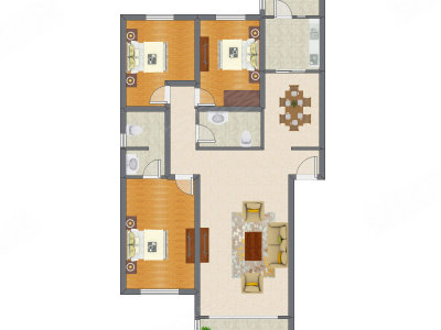 3室2厅 105.75平米