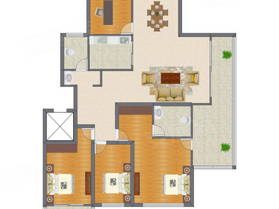 3室2厅 140.76平米