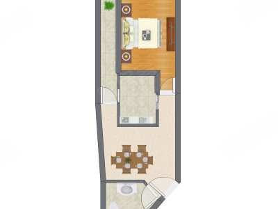 1室1厅 49.70平米