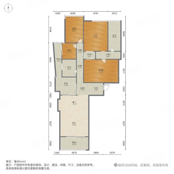 鹏广达湾区壹号3室2厅2卫135.95㎡南北600万