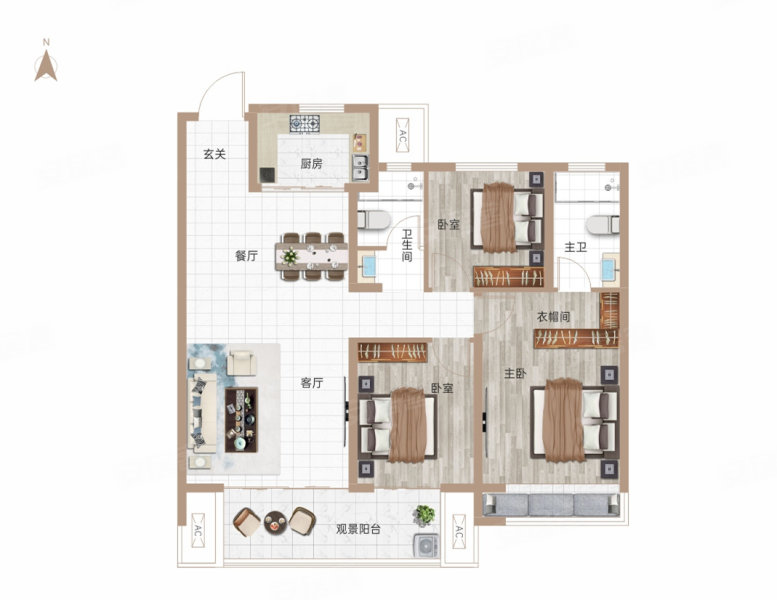 建业·新筑3室2厅2卫117㎡南71万