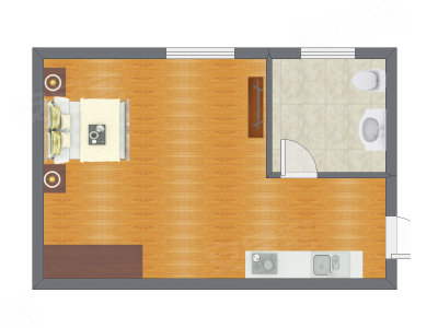 1室0厅 36.12平米户型图