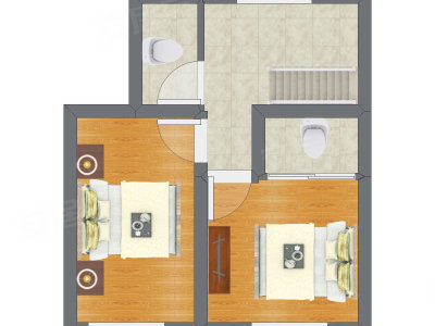 2室1厅 98.86平米户型图