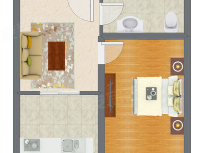 1室1厅 47.29平米