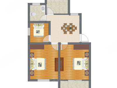 3室1厅 80.00平米户型图