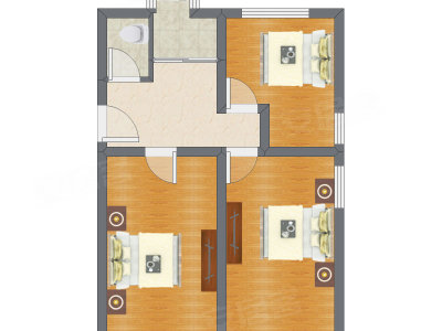 3室1厅 69.50平米