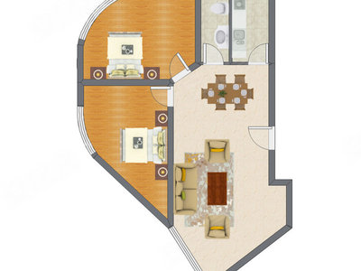 2室2厅 99.70平米