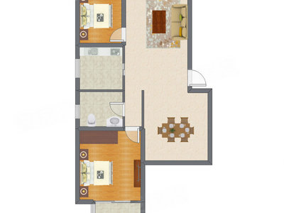 2室2厅 103.50平米户型图