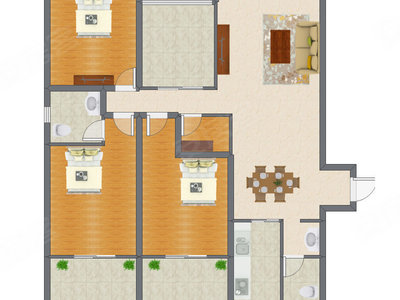 3室2厅 120.81平米