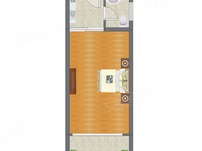 1室0厅 54.44平米户型图
