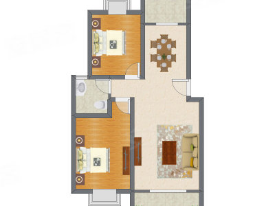 2室2厅 113.78平米户型图