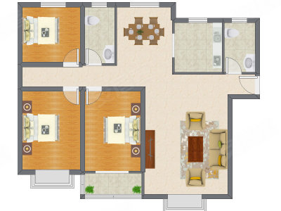 3室2厅 151.89平米户型图
