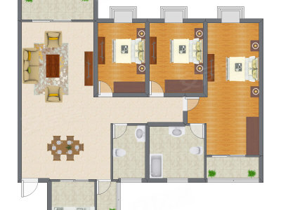 3室2厅 127.27平米