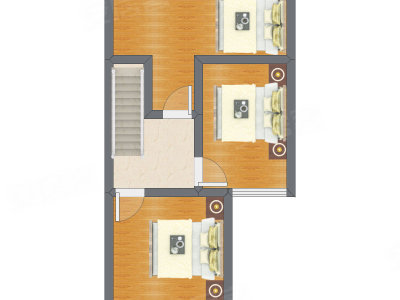 3室1厅 39.00平米户型图