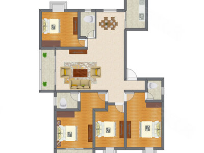 4室1厅 105.55平米