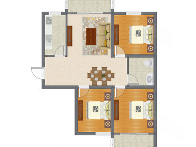 3室2厅 94.64平米