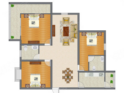 3室2厅 152.16平米
