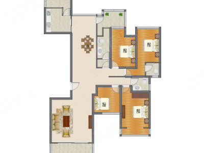 4室2厅 172.50平米