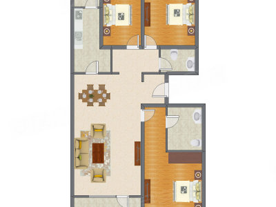 3室2厅 149.32平米户型图