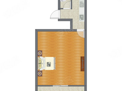 1室0厅 37.04平米